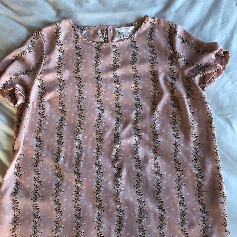 Lauren Conrad floral pink cottage core shirt-Large